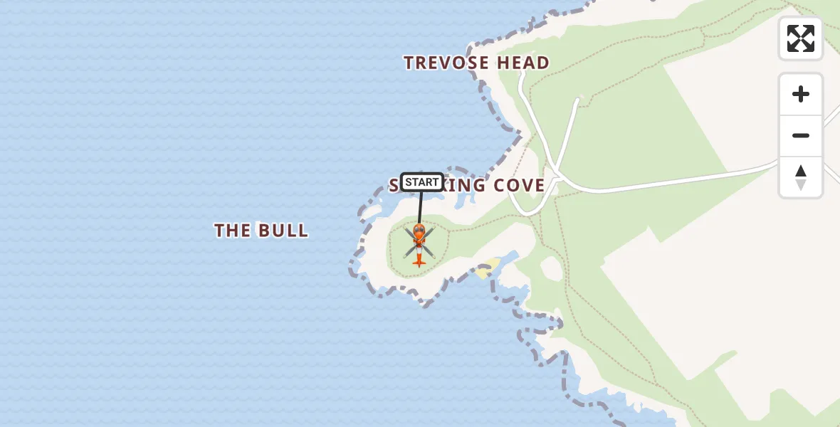 Flight route Coastguard Helicopter Constantine Bay - Constantine Bay, 28 July 2026, 14:42