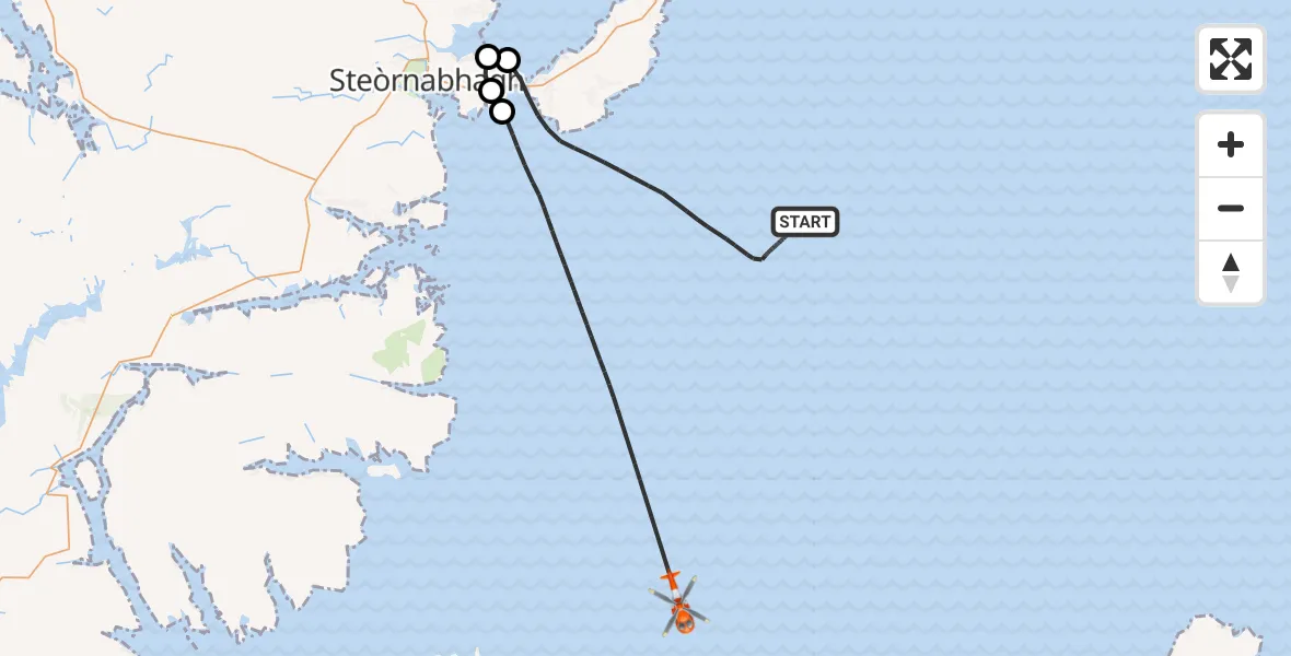 Flight route Coastguard Helicopter Inner Seas - Inner Seas, 28 July 2026, 15:12