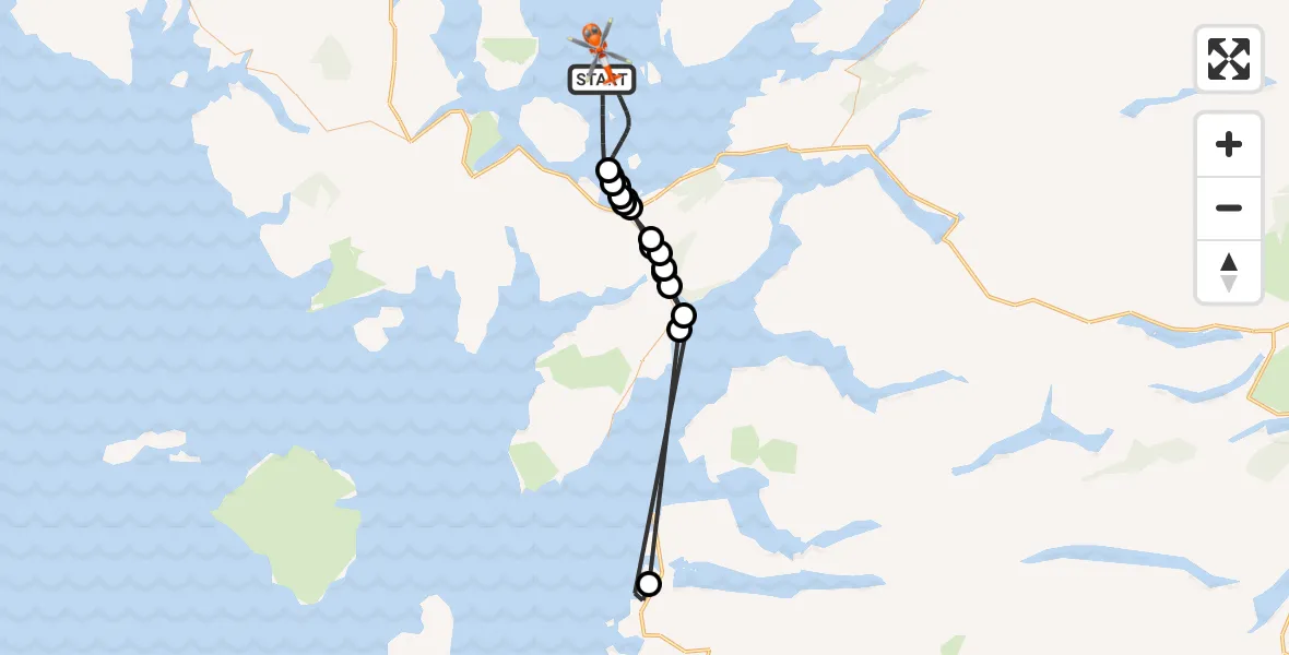 Flight route Coastguard Helicopter Inner Seas - Inner Seas, 28 July 2026, 16:17