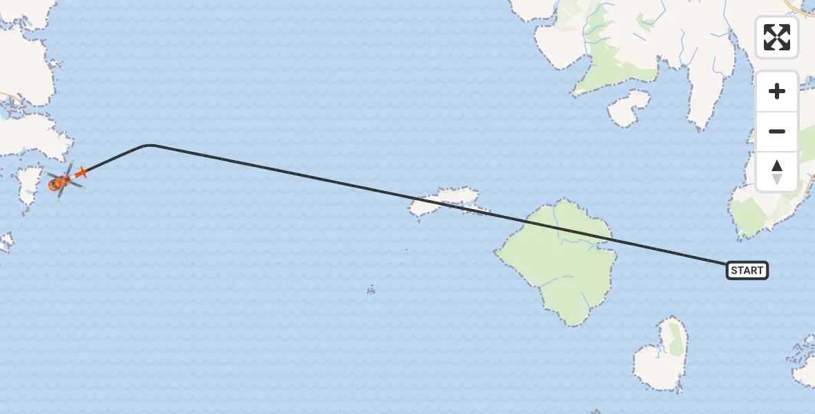 Flight route Coastguard Helicopter Inner Seas - Inner Seas, 28 July 2026, 16:44