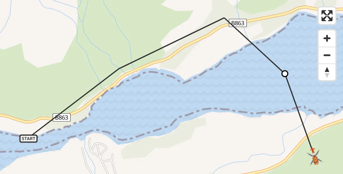 Flight route Coastguard Helicopter Highland - Kinlochleven, 28 July 2026, 20:08