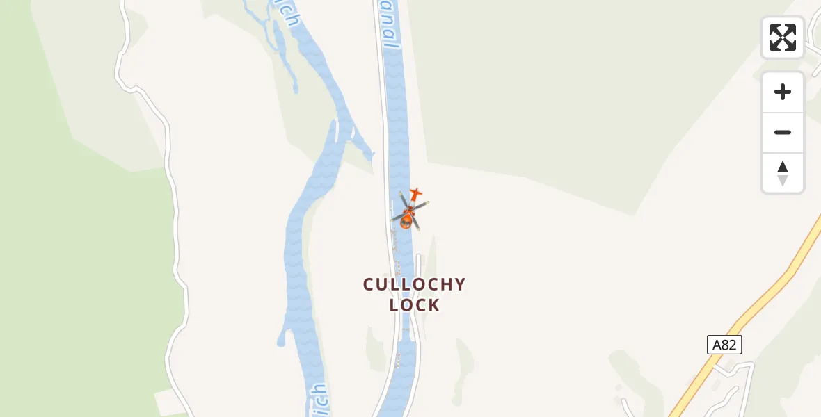 Flight route Coastguard Helicopter Cullochy Lock - Cullochy Lock, 28 July 2026, 21:20