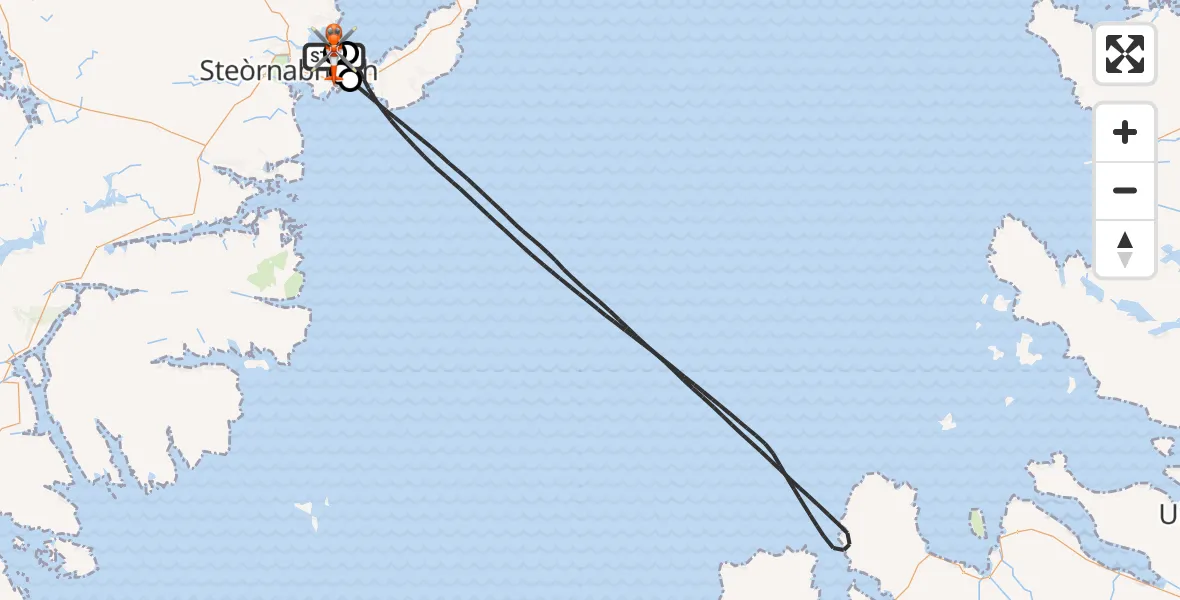Flight route Coastguard Helicopter Stornoway Airport - Stornoway Airport, 28 July 2026, 21:56