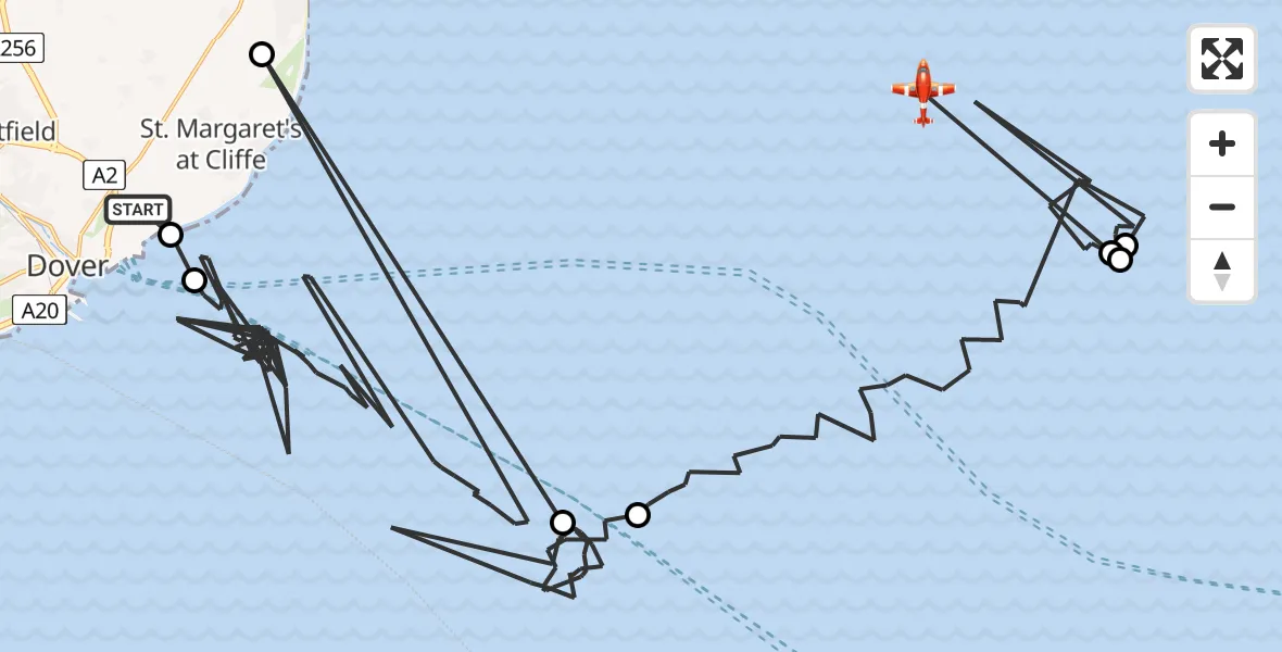 Flight route Coastguard Drone Swingate Airfield - North Sea, 29 July 2026, 10:17