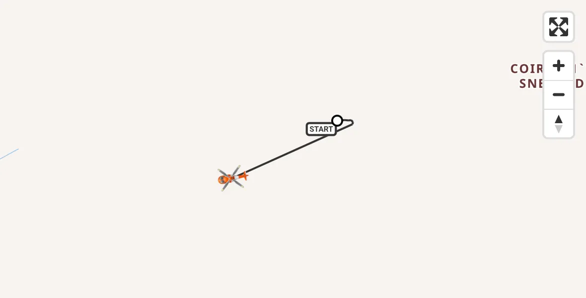 Flight route Coastguard Helicopter Coire a`Bhachaill - Coire an`t Sneachd, 29 July 2026, 12:08