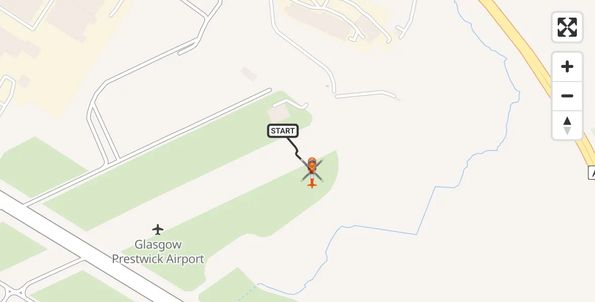 Flight route Coastguard Helicopter Glasgow Prestwick Airport - Glasgow Prestwick Airport, 29 July 2026, 13:39