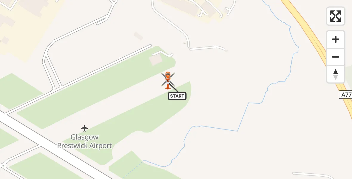 Flight route Coastguard Helicopter Glasgow Prestwick Airport - Glasgow Prestwick Airport, 29 July 2026, 13:57