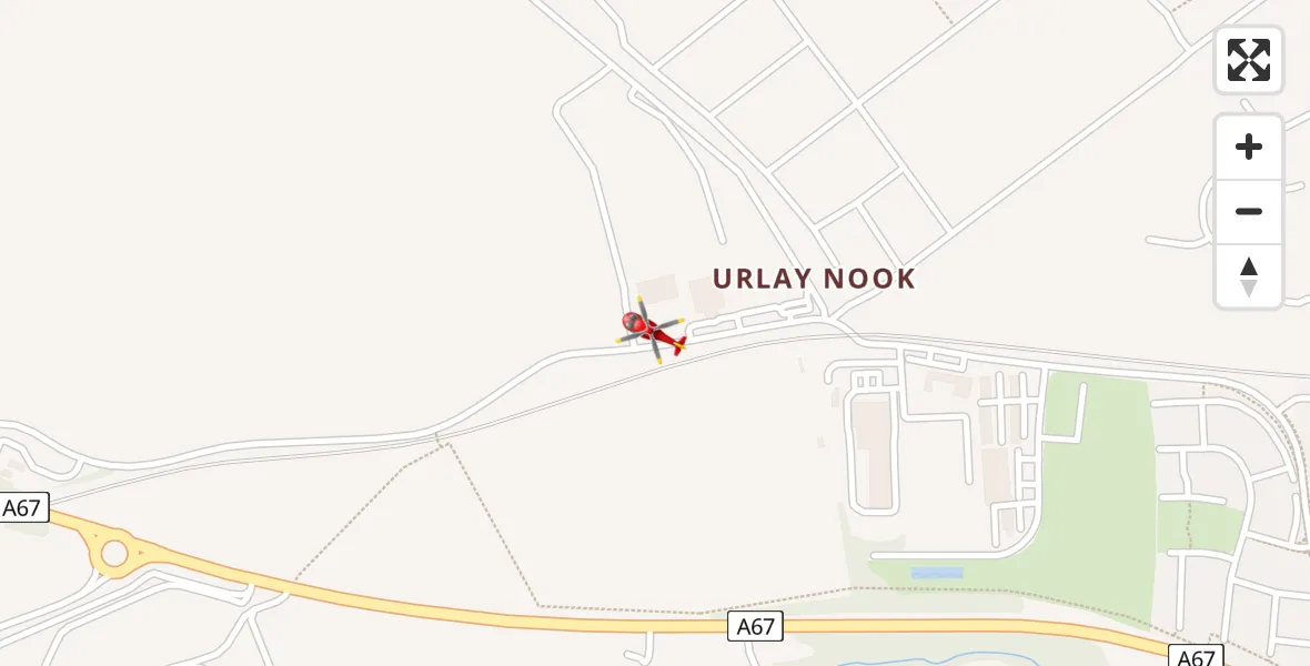 Flight route Air Ambulance Helicopter Egglescliffe - Egglescliffe, 29 July 2026, 14:10