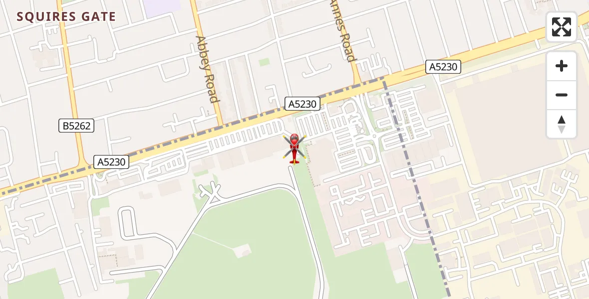 Flight route Air Ambulance Helicopter Blackpool Airport - Blackpool Airport, 29 July 2026, 14:45