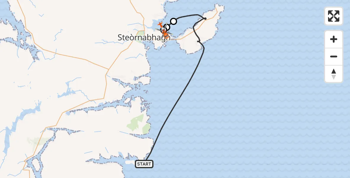 Flight route Coastguard Helicopter Inner Seas - Stornoway Airport, 29 July 2026, 15:04