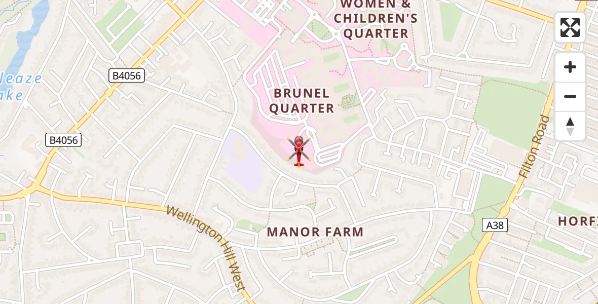 Flight route Air Ambulance Helicopter Southmead Hospital - Southmead Hospital, 29 July 2026, 19:54