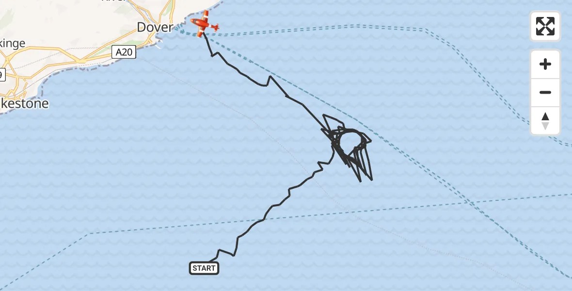 Flight route Coastguard Drone English Channel - English Channel, 30 July 2026, 05:16