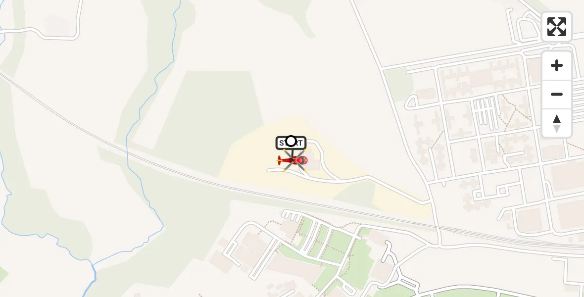 Flight route Air Ambulance Helicopter RAF Cosford - Cosford, 30 July 2026, 09:46