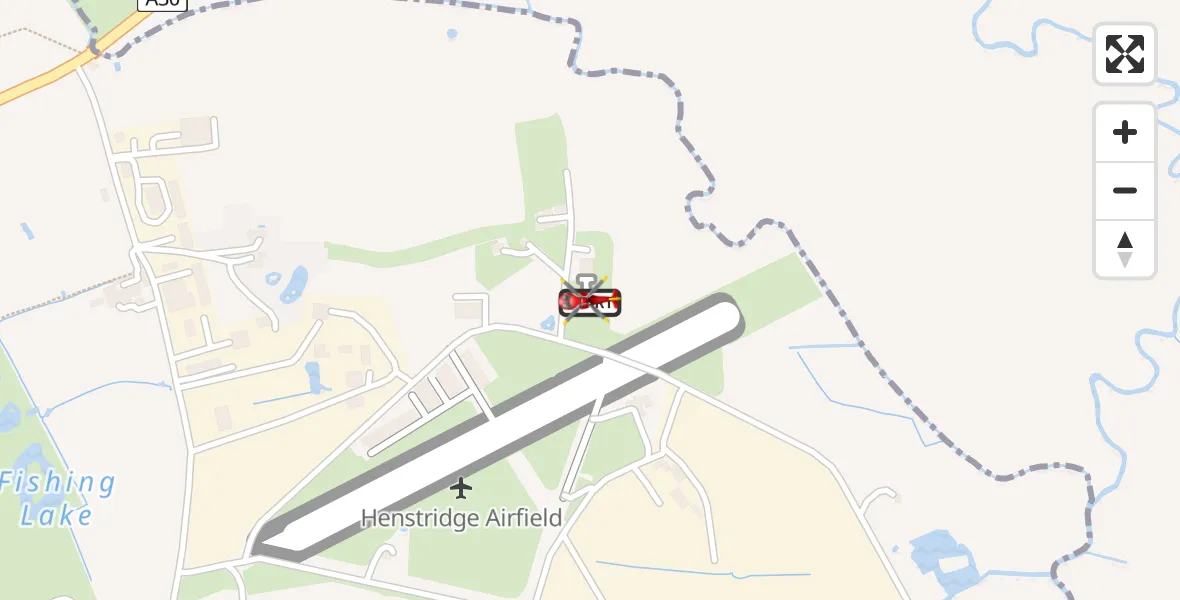 Flight route Air Ambulance Helicopter Henstridge Airfield - Henstridge Airfield, 30 July 2026, 10:19