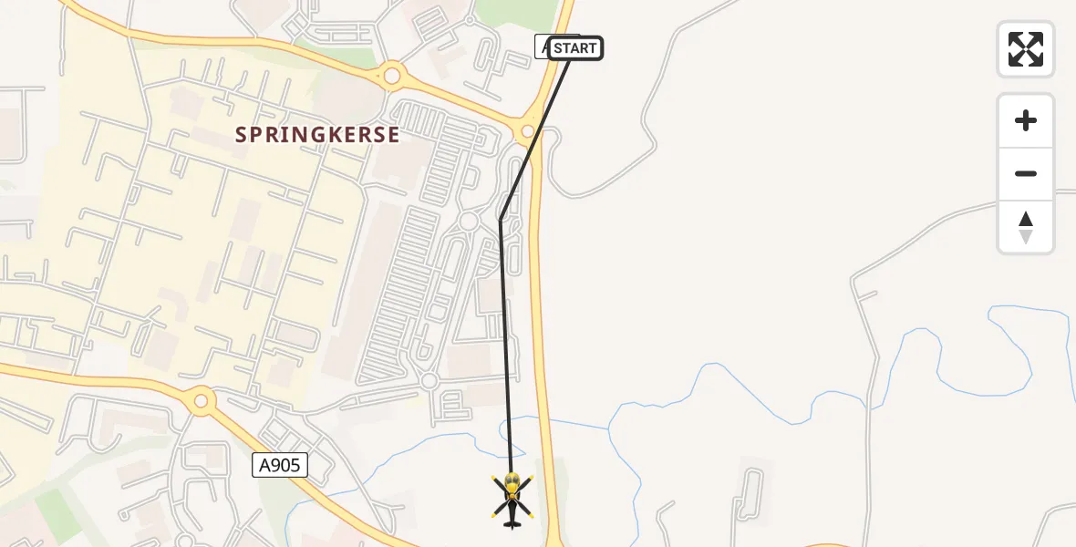 Flight route Police Helicopter Springkerse - Springkerse, 30 July 2026, 10:56