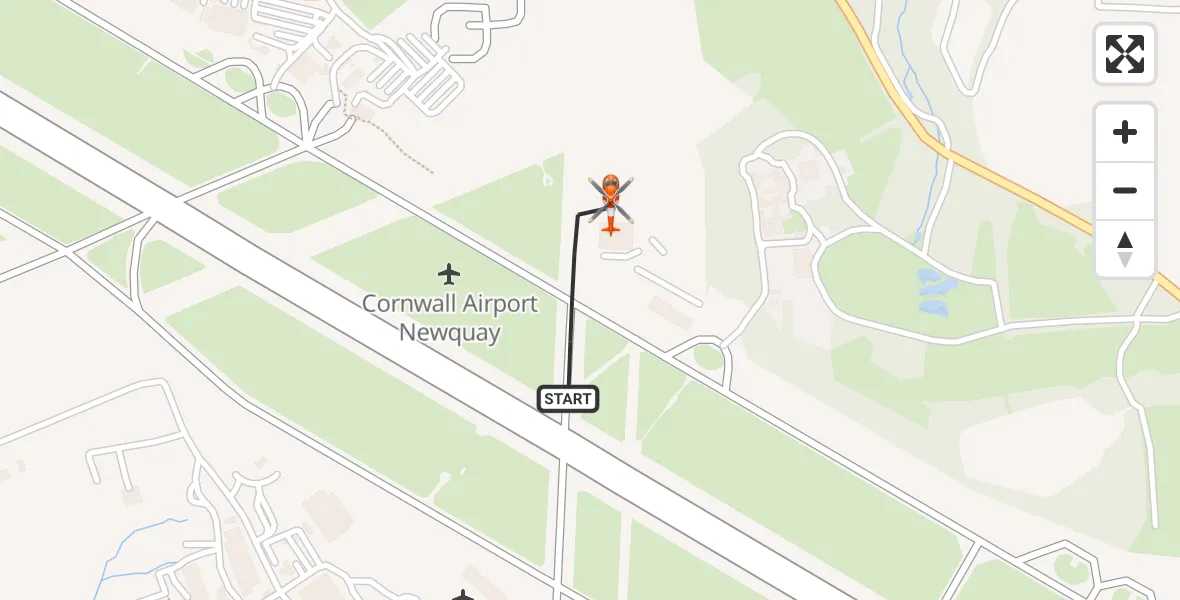 Flight route Coastguard Helicopter Cornwall Airport Newquay - Cornwall Airport Newquay, 30 July 2026, 13:09