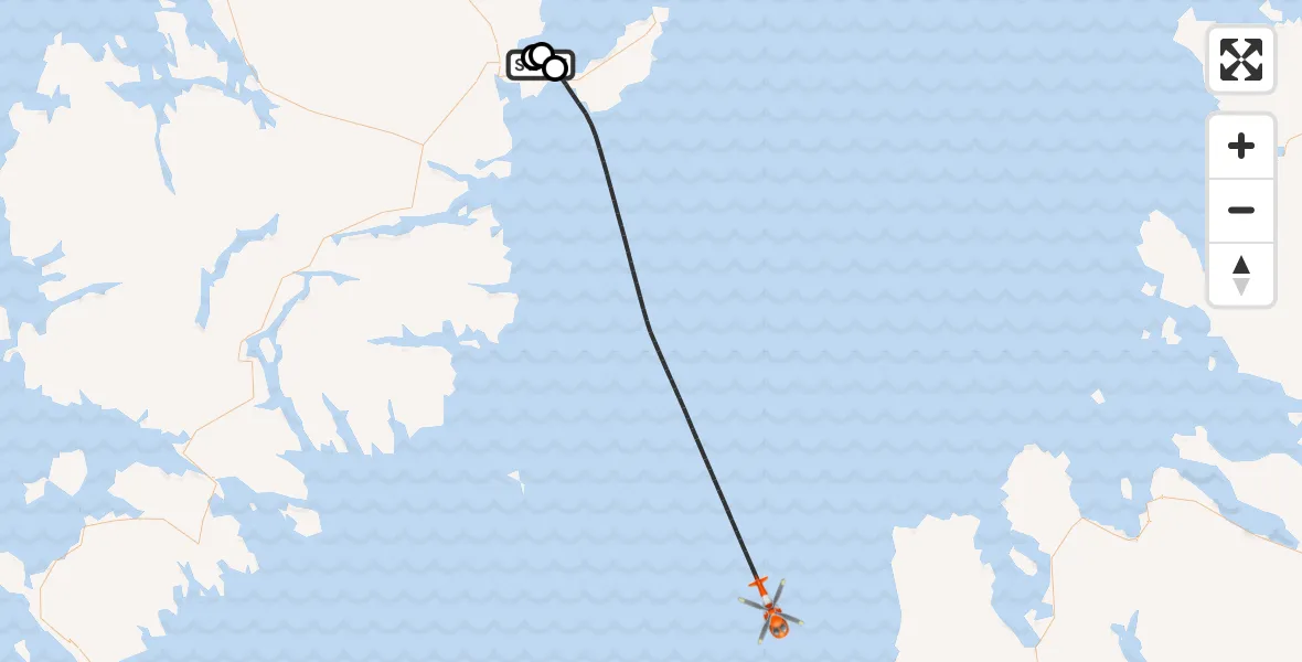 Flight route Coastguard Helicopter Stornoway Airport - Inner Seas, 30 July 2026, 14:02