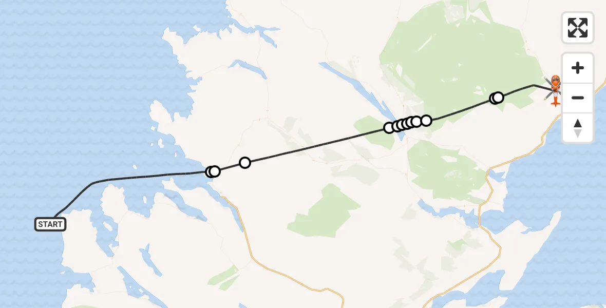 Flight route Coastguard Helicopter Inner Seas - Lothbeg, 30 July 2026, 14:44