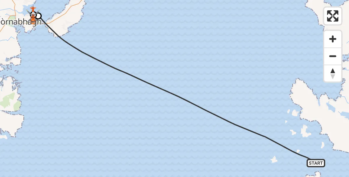Flight route Coastguard Helicopter Inner Seas - Stornoway Airport, 30 July 2026, 16:46