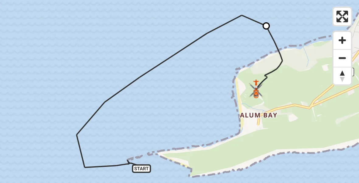 Flight route Coastguard Helicopter English Channel - Totland, 31 July 2026, 14:25
