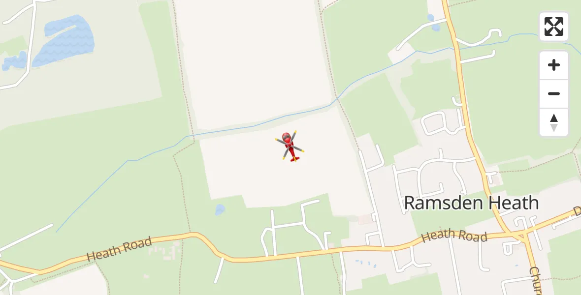Flight route Air Ambulance Helicopter Ramsden Heath - Ramsden Heath, 31 July 2026, 14:56