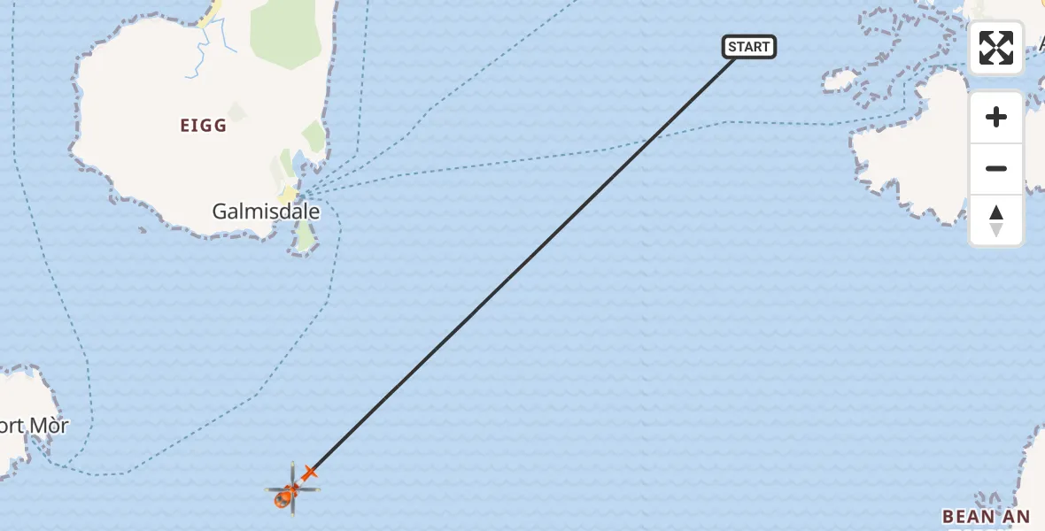 Flight route Coastguard Helicopter Inner Seas - Inner Seas, 31 July 2026, 15:11