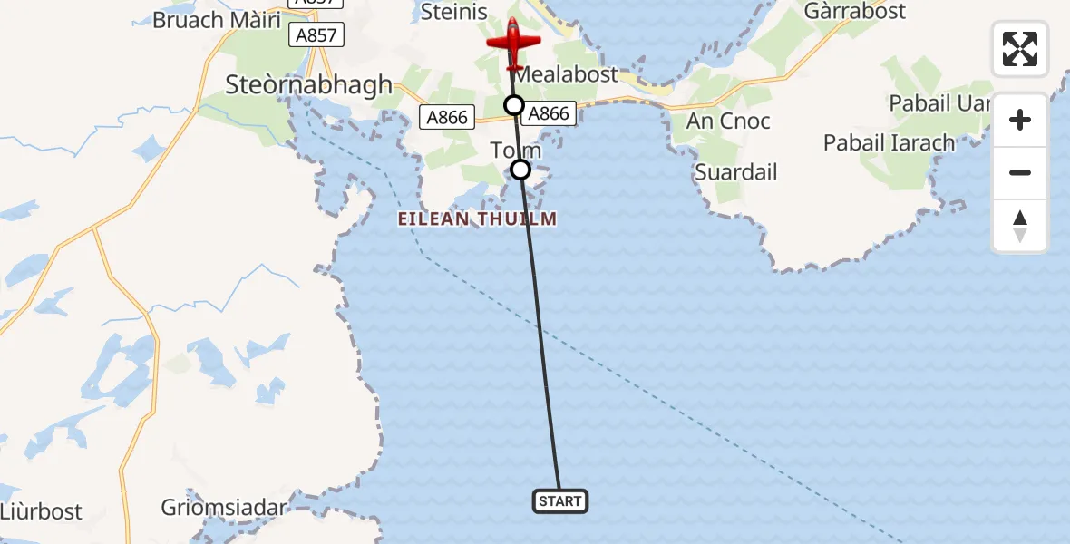 Flight route Air Ambulance Aircraft Inner Seas - Stornoway Airport, 31 July 2026, 17:20