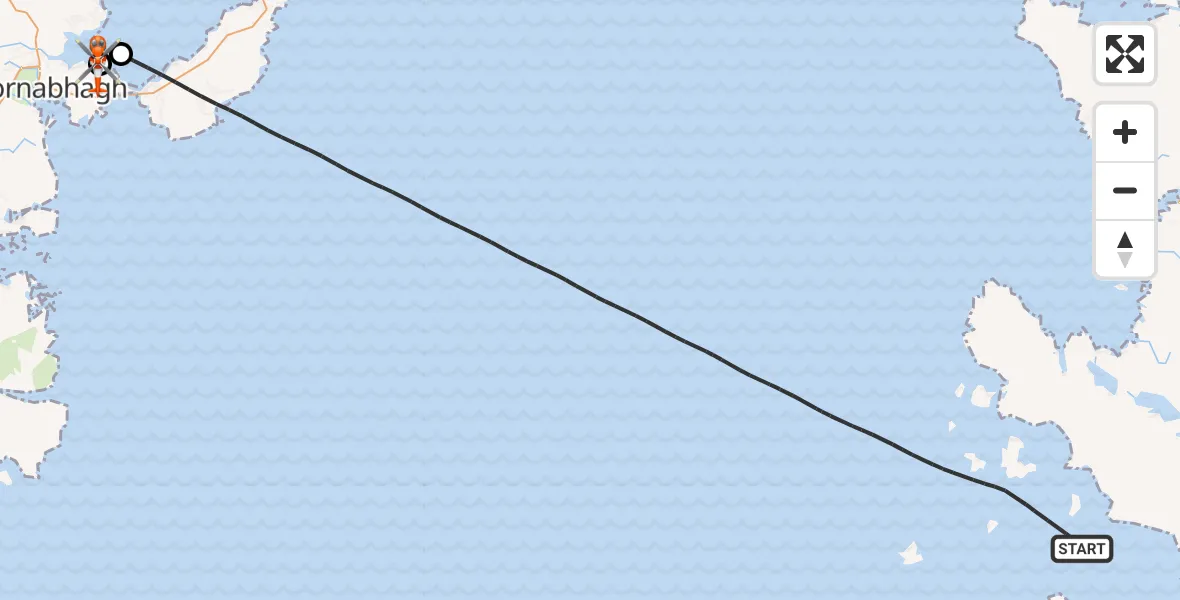 Flight route Coastguard Helicopter Inner Seas - Stornoway Airport, 31 July 2026, 17:34