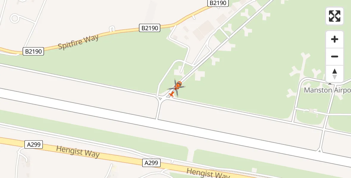 Flight route Coastguard Helicopter Manston Airport - Manston Airport, 01 August 2026, 09:53
