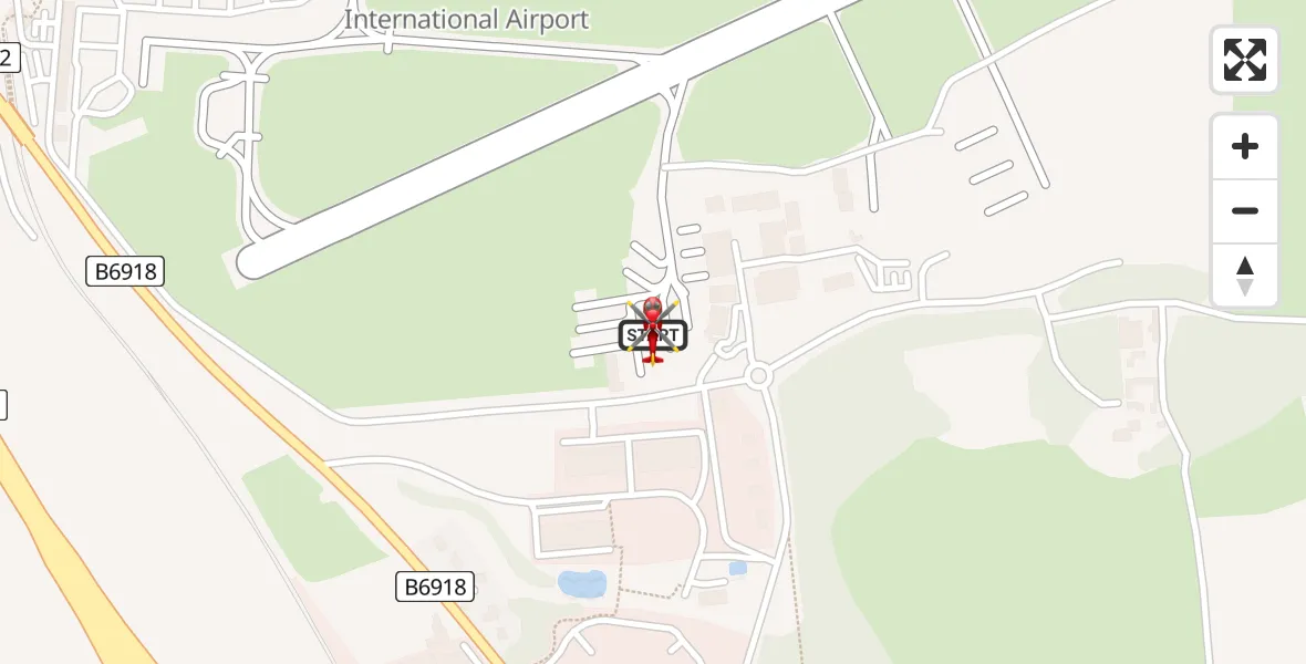 Flight route Air Ambulance Helicopter Newcastle International Airport - Newcastle International Airport, 01 August 2026, 12:09