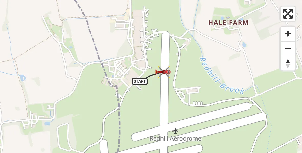 Flight route Air Ambulance Helicopter Redhill Aerodrome - Redhill Aerodrome, 01 August 2026, 12:26