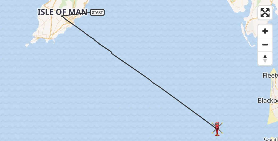 Flight route Air Ambulance Helicopter Irish Sea - Irish Sea, 01 August 2026, 13:43