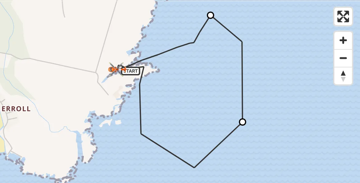Flight route Coastguard Helicopter Cruden Bay - Cruden Bay, 01 August 2026, 14:07