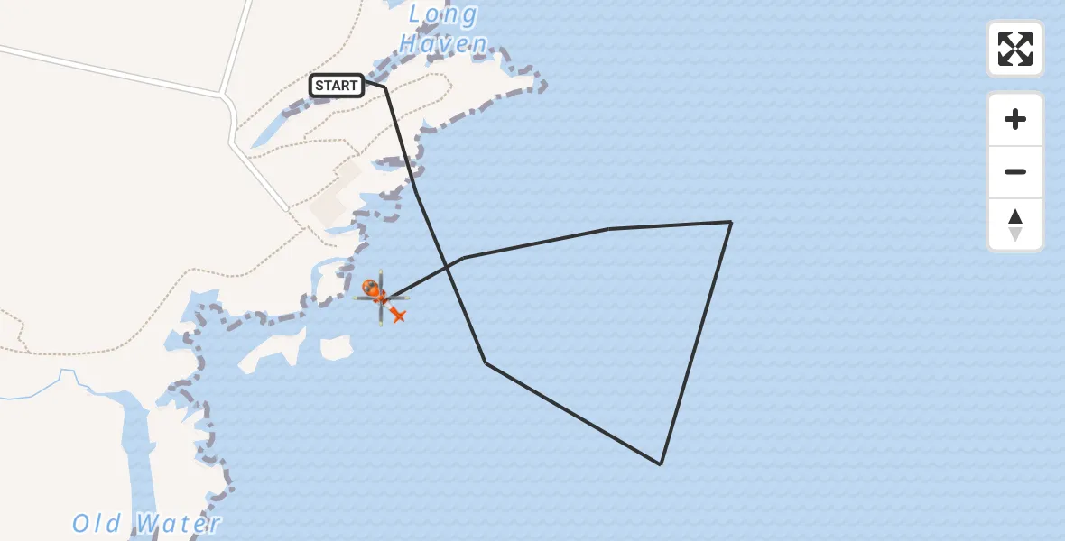 Flight route Coastguard Helicopter Cruden Bay - Cruden Bay, 01 August 2026, 14:25