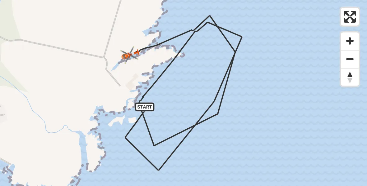Flight route Coastguard Helicopter Cruden Bay - Cruden Bay, 01 August 2026, 14:30
