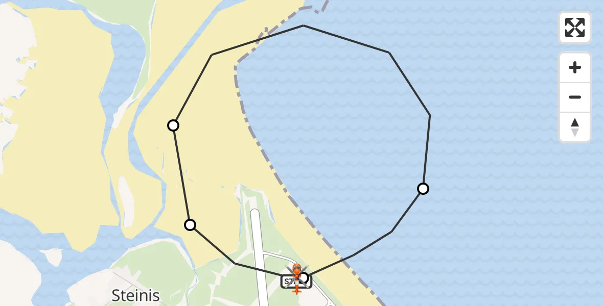 Flight route Coastguard Helicopter Stornoway Airport - Stornoway Airport, 01 August 2026, 15:16