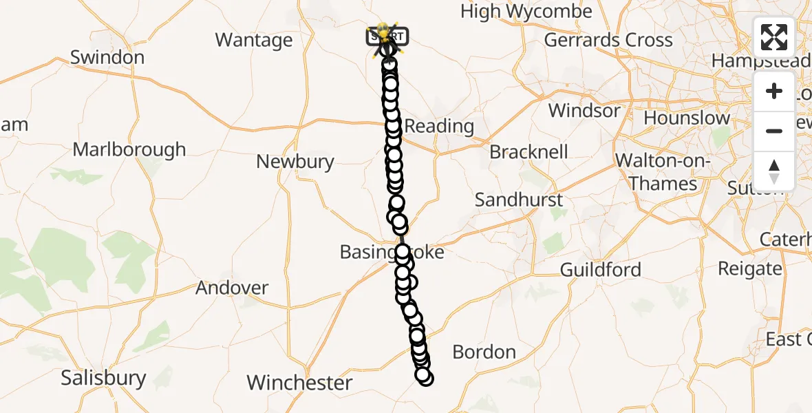 Flight route Police Helicopter Crowmarsh Gifford - North Stoke, 01 August 2026, 20:32