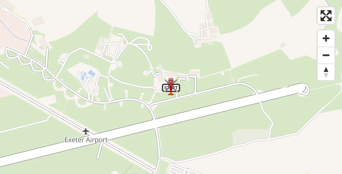Flight route Air Ambulance Helicopter Exeter International Airport - Exeter International Airport, 01 August 2026, 21:00