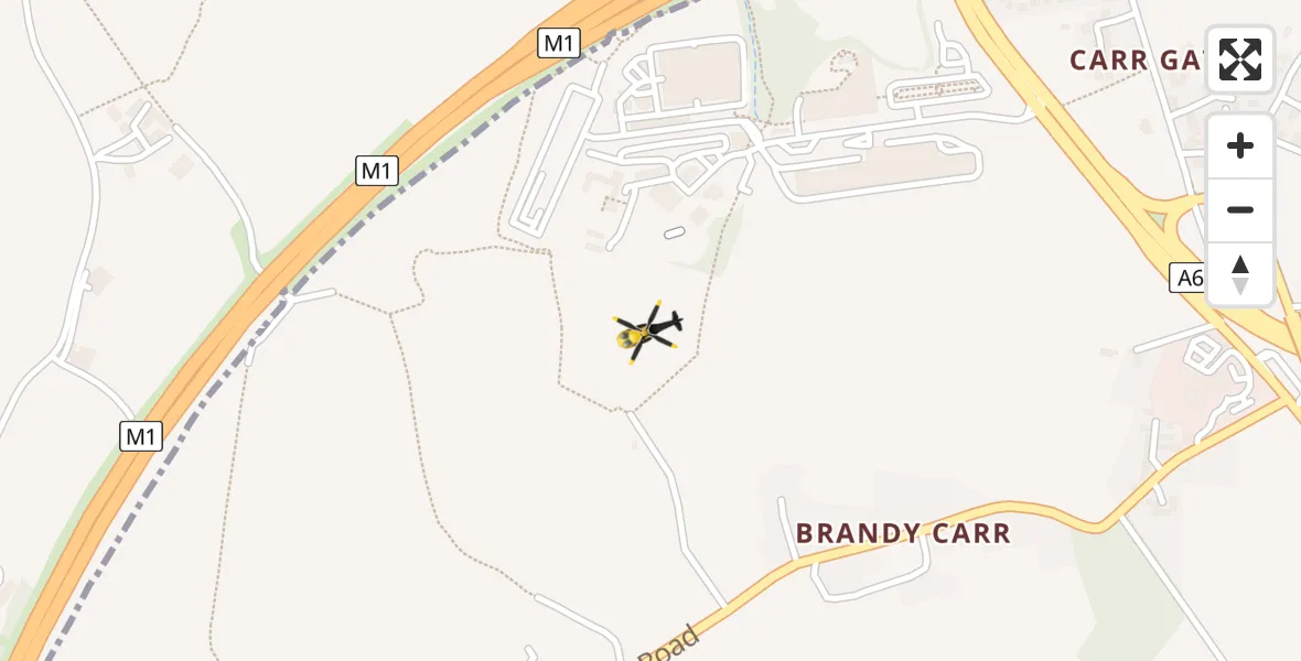 Flight route Police Helicopter East Ardsley - East Ardsley, 01 August 2026, 22:49