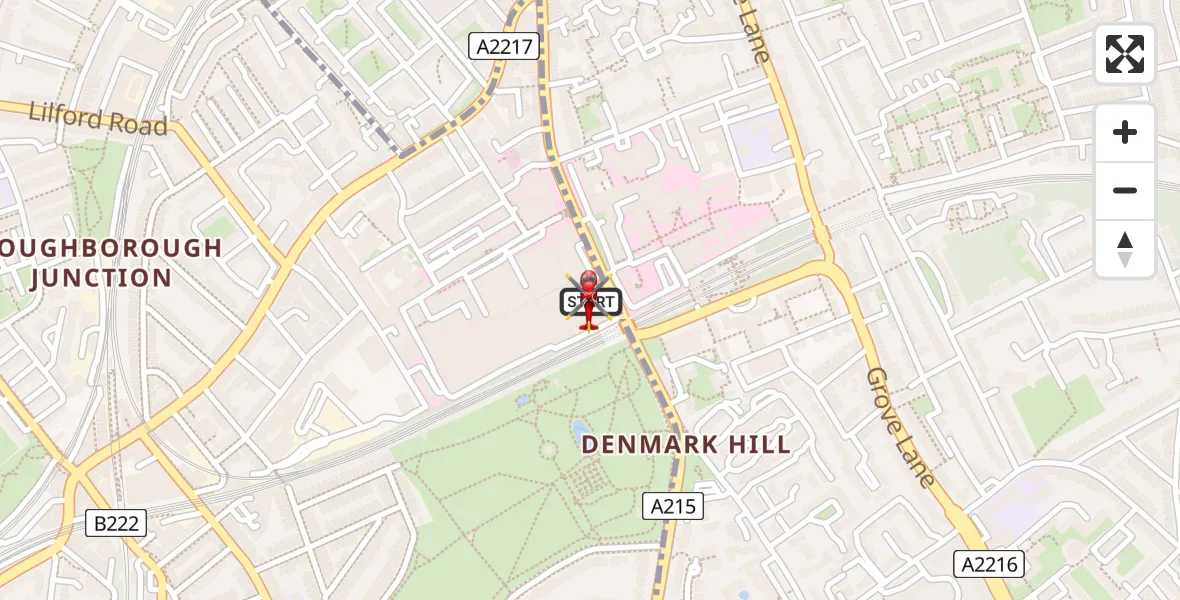 Flight route Air Ambulance Helicopter Kings College London Hospital - Kings College London Hospital, 02 August 2026, 11:02