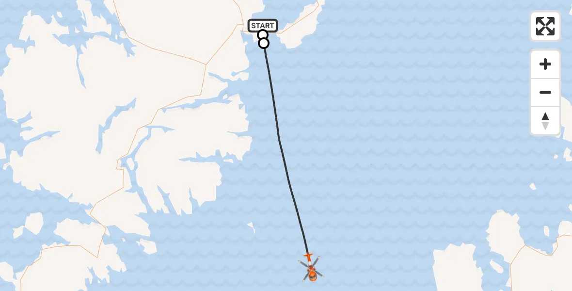 Flight route Coastguard Helicopter Stornoway Airport - Inner Seas, 02 August 2026, 13:27