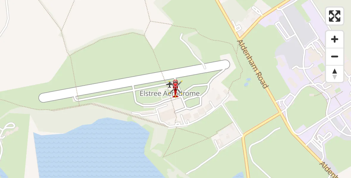 Flight route Air Ambulance Helicopter Elstree Airfield - Elstree Airfield, 02 August 2026, 13:56