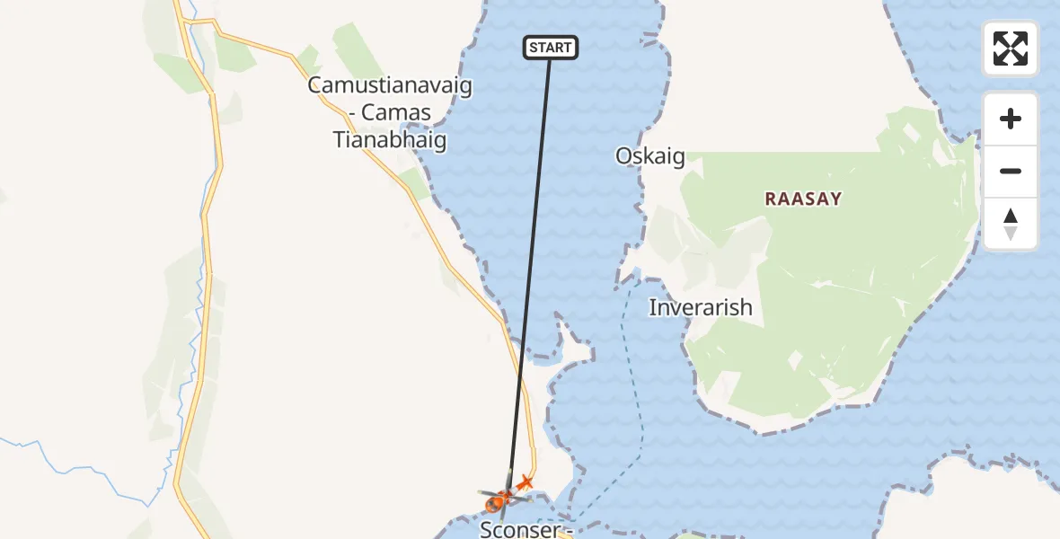 Flight route Coastguard Helicopter Inner Seas - Inner Seas, 02 August 2026, 14:04