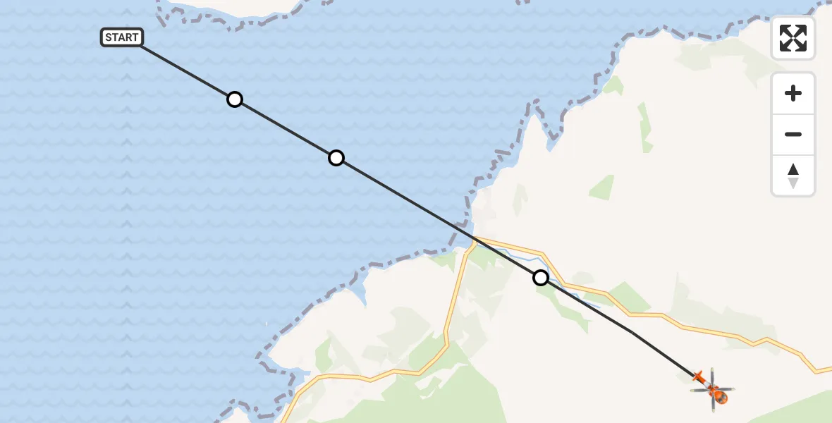 Flight route Coastguard Helicopter Calaman - Teangue - Teang, 02 August 2026, 14:20