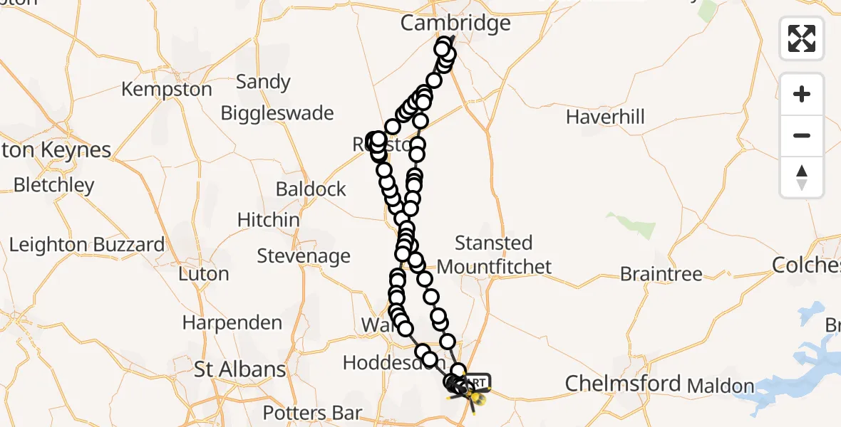 Flight route Police Helicopter North Weald Bassett - North Weald Bassett, 02 August 2026, 14:27