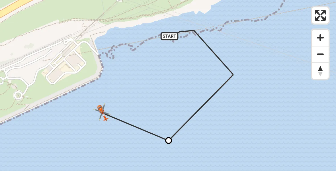 Flight route Coastguard Helicopter Dover - Dover, 02 August 2026, 14:43