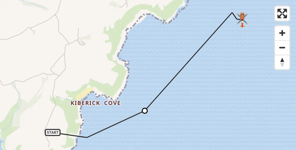 Flight route Coastguard Helicopter Veryan - English Channel, 02 August 2026, 14:46