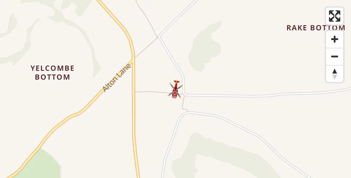 Flight route Air Ambulance Helicopter Alton Pancras - Alton Pancras, 02 August 2026, 19:59