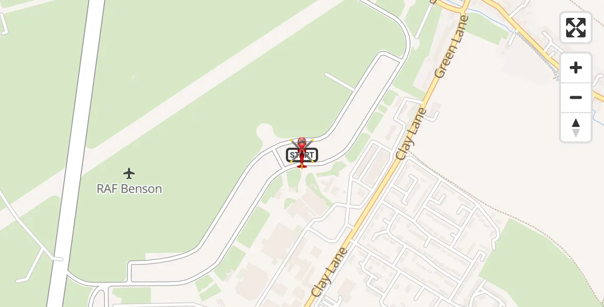 Flight route Air Ambulance Helicopter RAF Benson - RAF Benson, 03 August 2026, 06:54