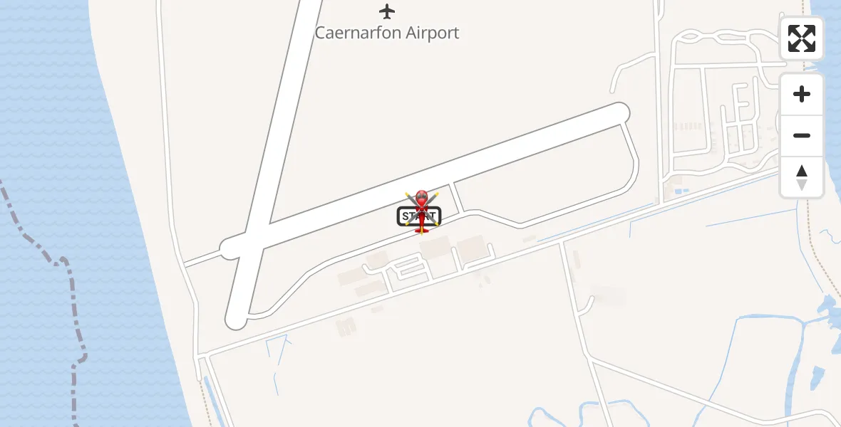 Flight route Air Ambulance Helicopter Caernarfon Airport - Caernarfon Airport, 03 August 2026, 09:17